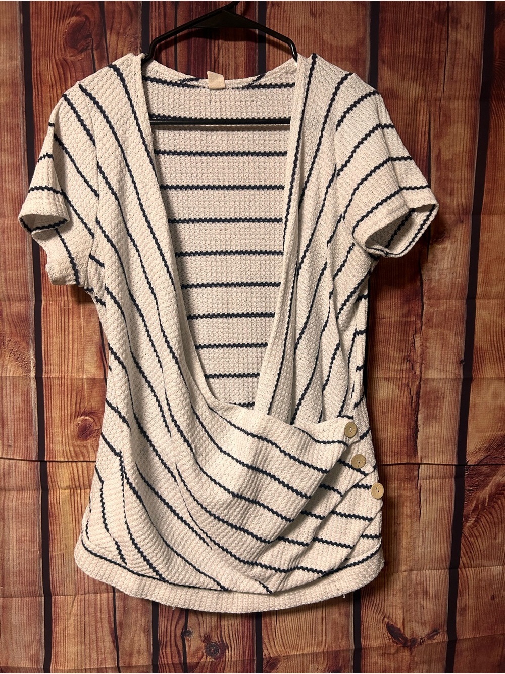 Lazy Sundays Striped Knit Top in Cream and Navy